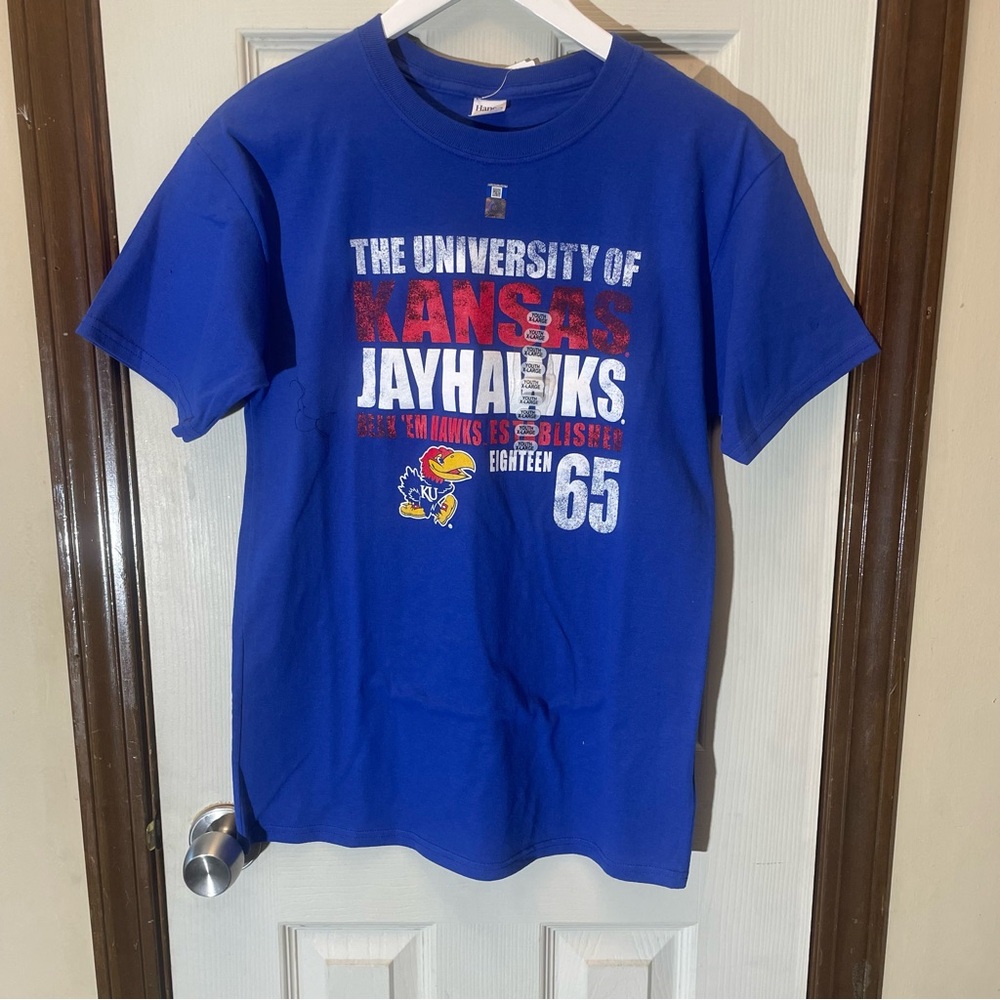 NWT Kansas Jayhawks Hanes Royal Blue T-Shirt